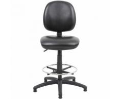 Chaise d'atelier pivotante grand confort en polypropylène, noir