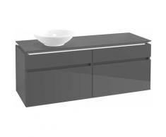 Meuble sous-lavabo Villeroy & Boch Legato B132, 1400x550x500mm, lavabo à gauche, éclairage LED,