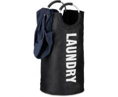 Relaxdays Sac à linge pliable avec anse 60 litres panier rond corbeille linge sale pliant H x D: 70
