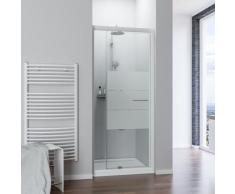 Porte de douche pivotante extensible, verre 5 mm, Vita, Schulte, 90-100 cm, profilé blanc, verre