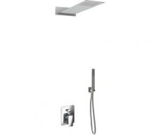 Set pour douche double fonction modéle slim avec douchette à main et pommeau douche – 55x23 cm