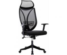 Chaise de Bureau en Maille, Fauteuil Exécutif Ergonomique, Dossier Haut avec Appui tête et Soutien