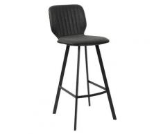 Rousseau Sanitaire - Tabouret de bar simili cuir noir Owin - Noir - Noir