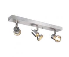 ASTO 3 applique et plafonnier, alu brossé, 3x GU10 Spot, max. 75W