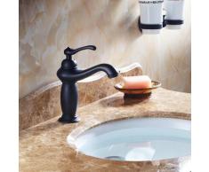 Lookshop - Mitigeur Noir monobloc à levier unique de salle de bain mitigeur lavabo