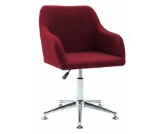 Topdeal Chaise pivotante de bureau Rouge bordeaux Tissu