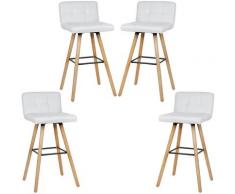 Lot de 4 Chaise de Cuisine Salle à Manger Design Assise rembourrée Pieds en Bois