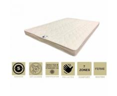 Matelas Ferme avec Latex Naturel 130x190 x 10 cm - 7 zones de Confort - Ame Poli Lattex HD Haute