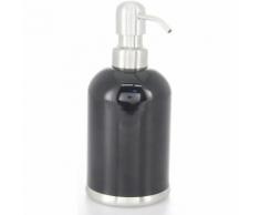 Distributeur savon en métal et inox Noir - D 7,5 x H 17 cm