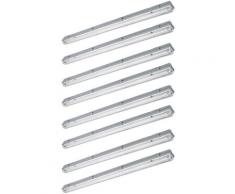 Etc-shop - Lot de 8 spots tubes LED plafonniers garages atelier lampes chambre humide