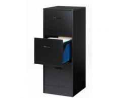 Beaux Meubles Pas Chers - Classeur 3 Tiroirs 75 Dossiers Suspendus - Coloris: Noir