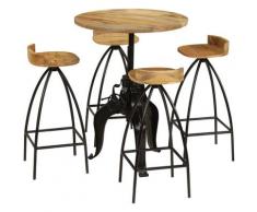 Zqyrlar - Meuble de bar 5 pcs Bois massif de manguier