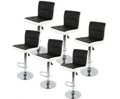 6*Tabouret de bar Réglable et Adjustable pour Bar Comptoir ou Cuisine Noir