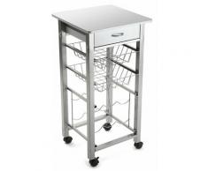 Leicester Chariot de cuisine avec roulettes, Rangement, 82x40x40cm - Blanc - Versa