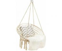 Chaise Suspendue,Hamac Relaxation,Fauteuil de Jardin 1 Place Tricotée par Corde de Coton avec des
