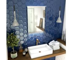 Miroir salle de bain 52x70x5cm avec éclairage LED et étagère
