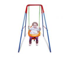 3 en1 Balançoire pour Enfants avec Portique et Siège avec Dossier, Accoudoir et Ceinture Sécurité