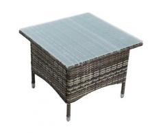 Table d'appoint Table de jardin en polyrattan Table de balcon en beige-marron