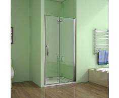 Aica Sanitaire - Porte de douche 80x185cm porte de douche pivotante et pliante verre anticalcaire