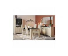 Dansmamaison - Salle à manger complète Chêne /Gris - DANIEL - L 170 x l 90 x H 77 cm - Bois