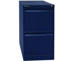 Certeo - Bisley Classeur pour dossiers suspendus à 1 rangée - 2 tiroirs, format A4 - bleu oxford |