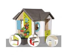 Cabane enfant Garden House + Cuisine d'été + Table pique nique + Lampe solaire - Smoby
