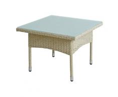 Table d'appoint Table de jardin en polyrattan Table de balcon en beige