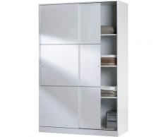 Armoire de 2 portes coulissantes coloris blanc - 120 cm (longueur) x 200 cm (hauteur) x 50 cm