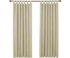 Deconovo - Lot de 2 Rideaux Occultant Isolant Thermiques Salon à Pattes, Taille Moyenne, 140x210