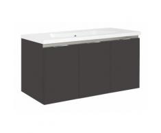 Meuble sous vasque + vasque ENOVI, anthracite mat 3 portes