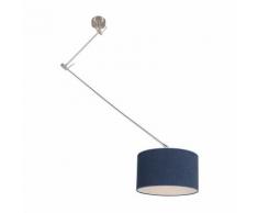 Lampe à suspension acier avec abat-jour 35 cm bleu réglable - Blitz I Qazqa Moderne Luminaire