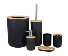 Accessoires salle bain Set Porte-brosse à dents Bambou Comptoir en bois Autoportant Distributeur