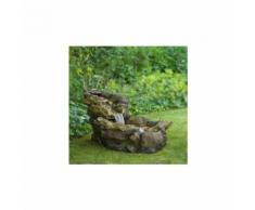 Fontaine de jardin chute d'eau Aspen à éclairage LED avec pompe - longueur : 1.05 m