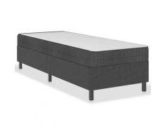 Vidaxl - Sommier Tapissier Tissu Gris Foncé 100x200 cm Modèle 2