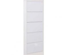 Étagère à chaussures en métal Logan Acier Inoxydable - Blanc 5 Portes - Sklum