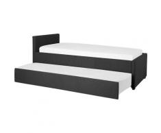 Beliani - Lit gigogne en tissu gris foncé 80 x 200 cm MARMANDE