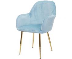 HHG - Chaise de salle à manger 733, chaise de cuisine, design rétro ~ menthe velours, pieds dorés