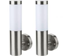 Lot de 2 appliques murales LED RGB, acier inoxydable, H 33,5 cm VT -833