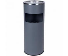 Cendrier extérieur avec poubelle en acier inoxydable 30L litres gris