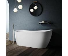 Baignoire îlot design ovale SUTTON blanche 152 cm - Blanc