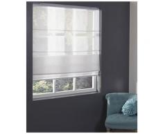 Madecostore - Store bateau voile de lin lineo - Blanc - L120 x H250cm - Blanc