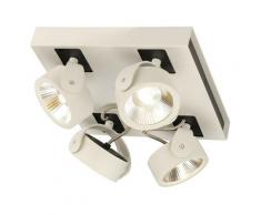 KALU LED 4 applique plafonnier, carré, blanc noir, LED 60W, 3000K, 60° - Blanc