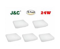 5×JNC Plafonnier LED 24W Lampe Carrée sur Plafond IP40 Éclairage pour Cuisine et Salle de Bain
