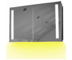 Armoire De Toilette Anti-Buée Avec Capteur Et Prise Rasoir Intérieure K372Y - Couleur LED : Jaune