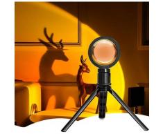 Sunset Lamp, Lampe Coucher de Soleil avec trépied - Rotation à 360° Lumière Coucher de