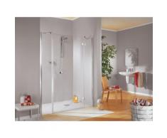 Porte de douche pivotante grand large, verre 6 mm anticalcaire, profilé aspect chromé, MasterClass,