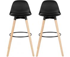 Jeobest - Lot de 8 tabourets pieds en bois de hêtre multicolore pour le petit-déjeuner