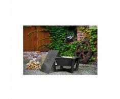 Brasero de jardin carré BRASIL 70x70 cm en acier - Avec couvercle - Noir