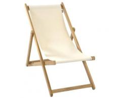 Lona - Chilienne transat enfant bois d'eucalyptus tissu 100% coton Elvas blanc cassé - Blanc cassé