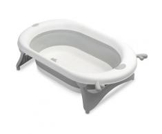 Hucoco - LILLY - Baignoire pliante style scandinave - 81.5x50.5x23.5 - Bouchon - Pieds